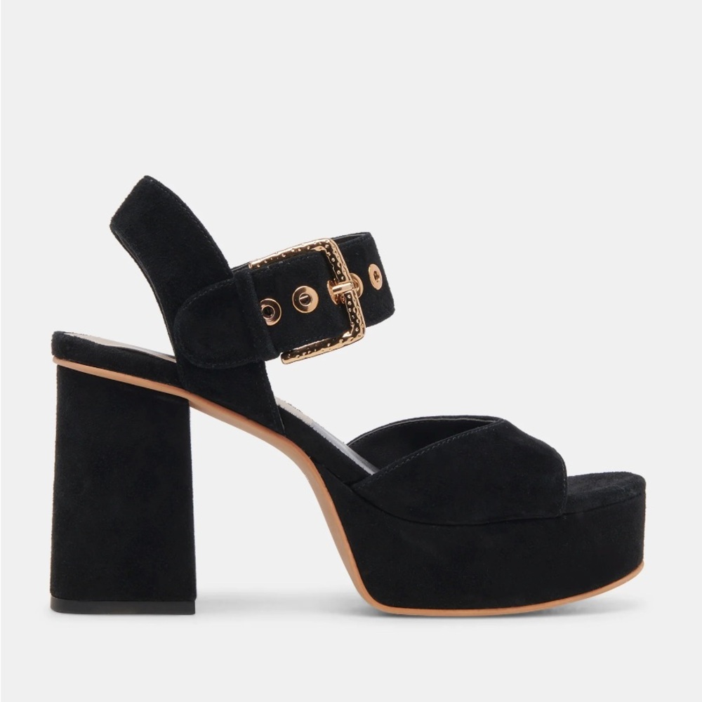 NWOT DOLCE VITA BOBBY HEELS ONYX SUEDE - ONYX SUEDE / 8